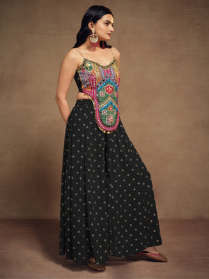 Black Georgette Embellished Co Ord Set