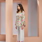 Rajwada White Linen Printed Stitched Co-Ord Set For Women