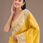 Rajwada Yellow Crush Embellished Saree For Women