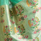 Rajwada Turquoise Cotton Blend Solid Saree For Women