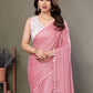 Rajwada Pink Georgette Printed Saree For Women