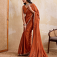 Rajwada Rust Silk Blend Embroidered Saree For Women