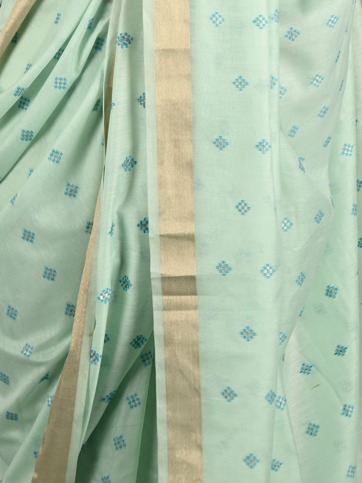 Blue Viscose Woven Saree With Unstitched Blouse