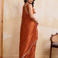 Rajwada Rust Silk Blend Embroidered Saree For Women