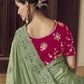 Rajwada Light Green Georgette Embroidered Elegant Saree For Women