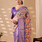 Rajwada Purple Silk Blend Printed Saree For Women