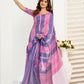 Rajwada Blue And Pink Cotton Linen Zari Work Saree For Women