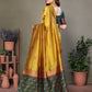 Rajwada Mustard Georgette Motif Print Saree For Women