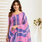 Rajwada Blue And Pink Cotton Linen Zari Work Saree For Women