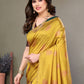 Rajwada Mustard Georgette Motif Print Saree For Women