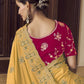 Rajwada Yellow Georgette Embroidered Elegant Saree For Women