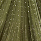 Rajwada Olive Georgette Embellished Semi-Stitched lehenga For Women