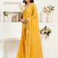 Rajwada Yellow Cotton Linen Zari Work Saree For Women