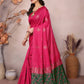 Rajwada Pink Georgette Motif Print Saree For Women