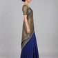 Dark Blue Banarasi Silk Solid Saree