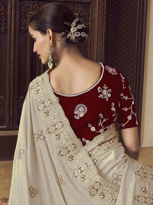 Rajwada Dusty Gold Georgette Embroidered Elegant Saree For Women