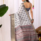 Rajwada Grey Silk Blend Printed Saree For Women
