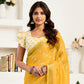Rajwada Yellow Cotton Linen Zari Work Saree For Women