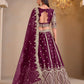 Rajwada Wine Art Silk Embroidered Semi-Stitched lehenga For Women