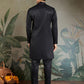 Rajwada Black Silk Blend Embroidered Stitched Kurta Set For Men