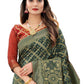 Rajwada Dark Green Silk Blend Embellished Saree For Women