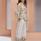 Rajwada White Linen Printed Stitched Co-Ord Set For Women