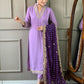 Rajwada Lavender Silk Blend  Embroidered Stitched Kurta Set for Women