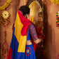 Rajwada Blue Viscose Cotton Embroidered Semi-Stitched lehenga With Stunning Tassels For Women