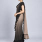 Black Crepe Solid Saree