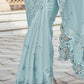 Rajwada Sea Green Silk Blend Embellished Elegant Saree For Women