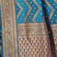 Rajwada Blue Woven Banasari Silk Saree with Unstitched Blouse for Women