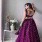Rajwada Wine Georgette Embellished Semi-Stitched Lehenga For Women