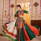 Rajwada Multicolor Cotton Blend Solid With Golden Border Semi-Stitched Lehenga For Women
