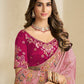 Rajwada Pink Satin Embroidered Saree For Women