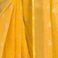 Rajwada Yellow Cotton Linen Zari Work Saree For Women