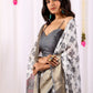 Rajwada Grey Silk Blend Printed Saree For Women