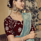 Rajwada Light Teal Georgette Embroidered Elegant Saree For Women