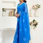 Rajwada Blue Cotton Linen Zari Work Saree For Women