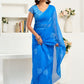 Rajwada Blue Cotton Linen Zari Work Saree For Women