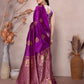 Rajwada Purple Georgette Motif Print Saree For Women
