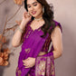 Rajwada Purple Georgette Motif Print Saree For Women
