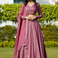 Rajwada Pink Georgette Embellished Semi-Stitched lehenga For Women