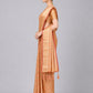 Peach Silk Blend Solid Saree