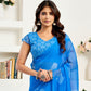 Rajwada Blue Cotton Linen Zari Work Saree For Women