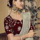 Rajwada Grey Georgette Embroidered Elegant Saree For Women