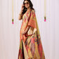 Rajwada Peach Silk Blend Printed Saree For Women