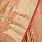 Peach Silk Blend Solid Saree