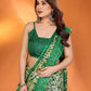 Rajwada Green Silk Blend Printed Saree For Women