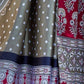 Rajwada Olive Satin Printed Saree With Unstitched Blouse For Women