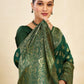 Rajwada Dark Green Silk Blend Zari Work Saree For Women